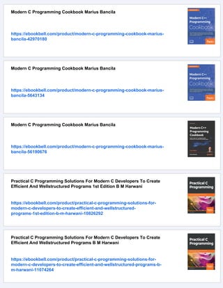 Modern C Programming Including Standards C99 C11 C17 C23 Orhan Gazi | PDF