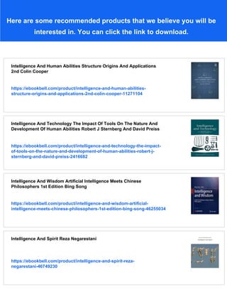 Intelligence And Abilities 1st Edition Cooper Colin | PDF