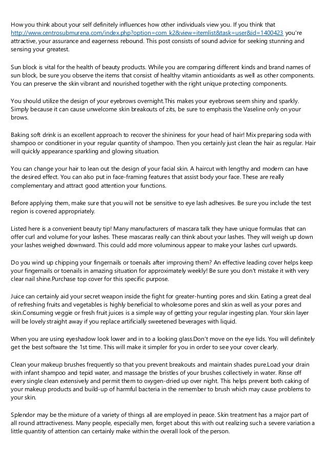 Guidelines On How To Make Oneself More Wonderful