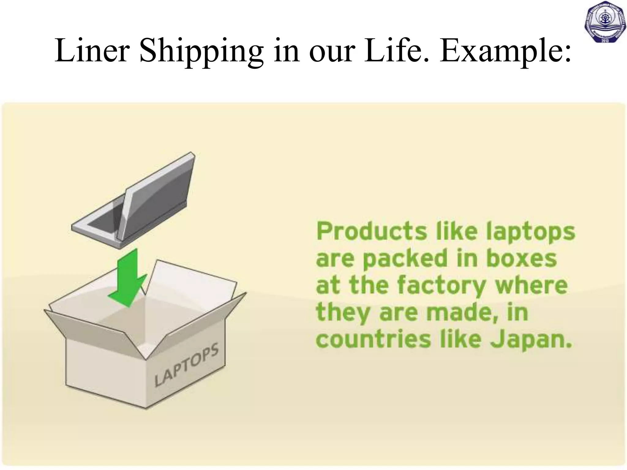 Liner Shipping in our Life. Example:
 