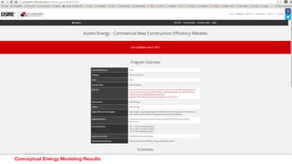 Conceptual Energy Modeling Results
 