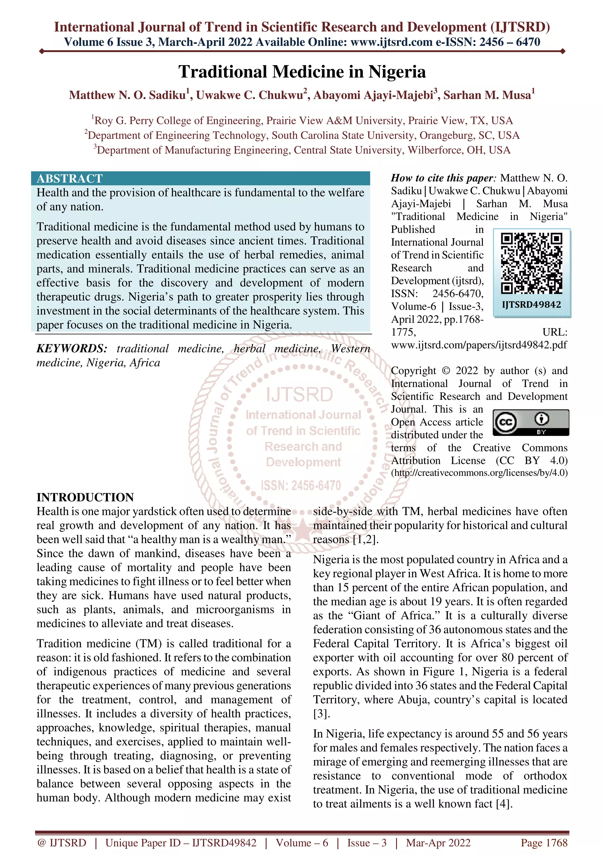 Traditional Medicine in Nigeria | PDF