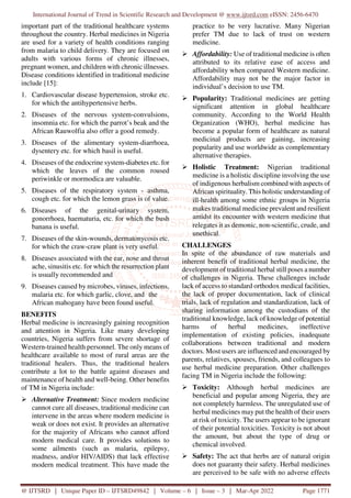 Traditional Medicine in Nigeria | PDF