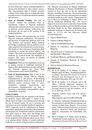 Traditional Medicine in Nigeria | PDF