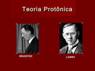 Teoria Protônica




            
                                                                                       




BRöNSTED                                          LOWRY
 