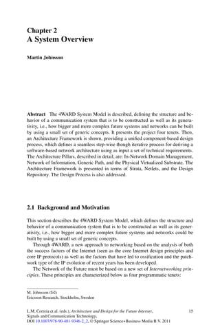 Architecture And Design For The Future Internet 4ward Project Signals ...