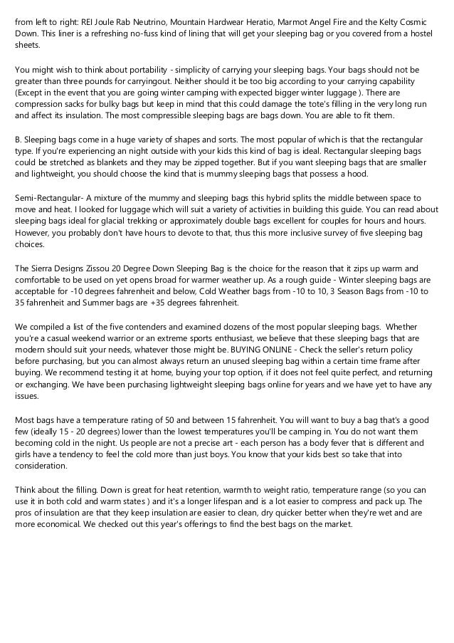 heratio sleeping bag