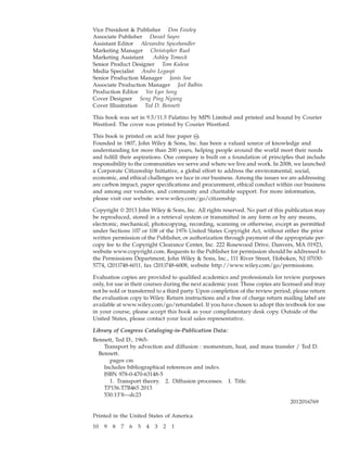 Transport by Advection and Diffusion Momentum Heat and Mass Transfer ...
