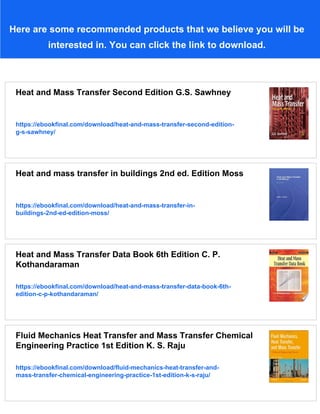 Transport by Advection and Diffusion Momentum Heat and Mass Transfer ...