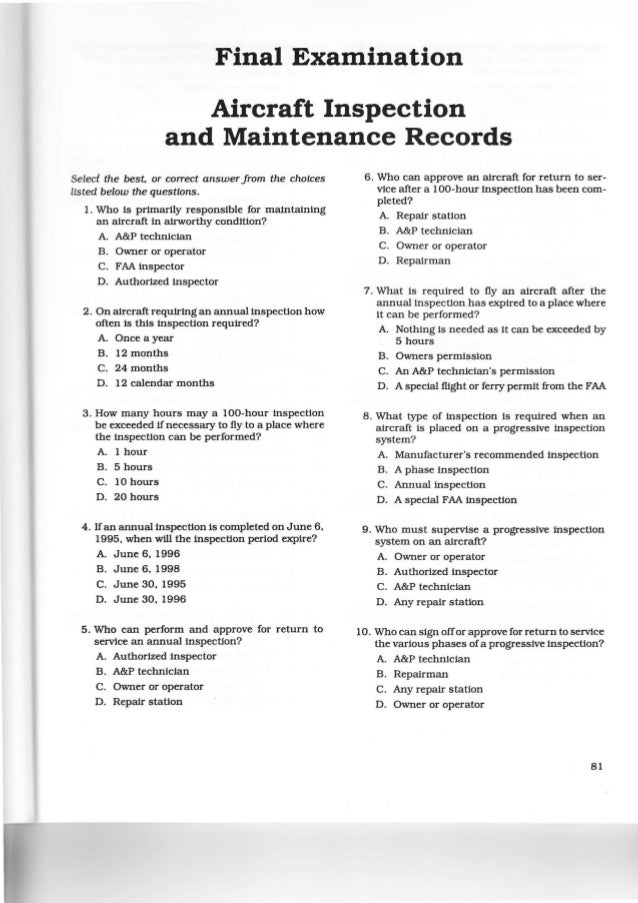 Aircraft Inspection and Maintenance Records