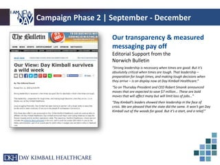 Campaign Phase 2 | September - December
Our transparency & measured
messaging pay off
Editorial Support from the
Norwich B...
