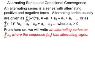 26 alternating series and conditional convergence x | PPTX
