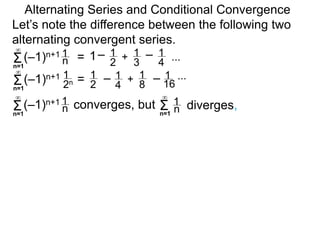 26 alternating series and conditional convergence x | PPTX