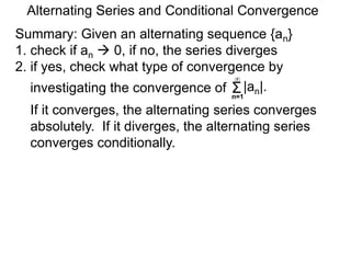 26 alternating series and conditional convergence x | PPTX