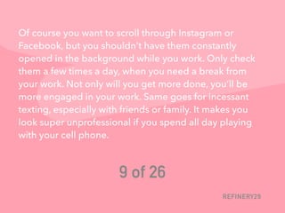 TEXT
REFINERY29
NOT TAKING
YOUR SICK
DAYS 10 of 26
 