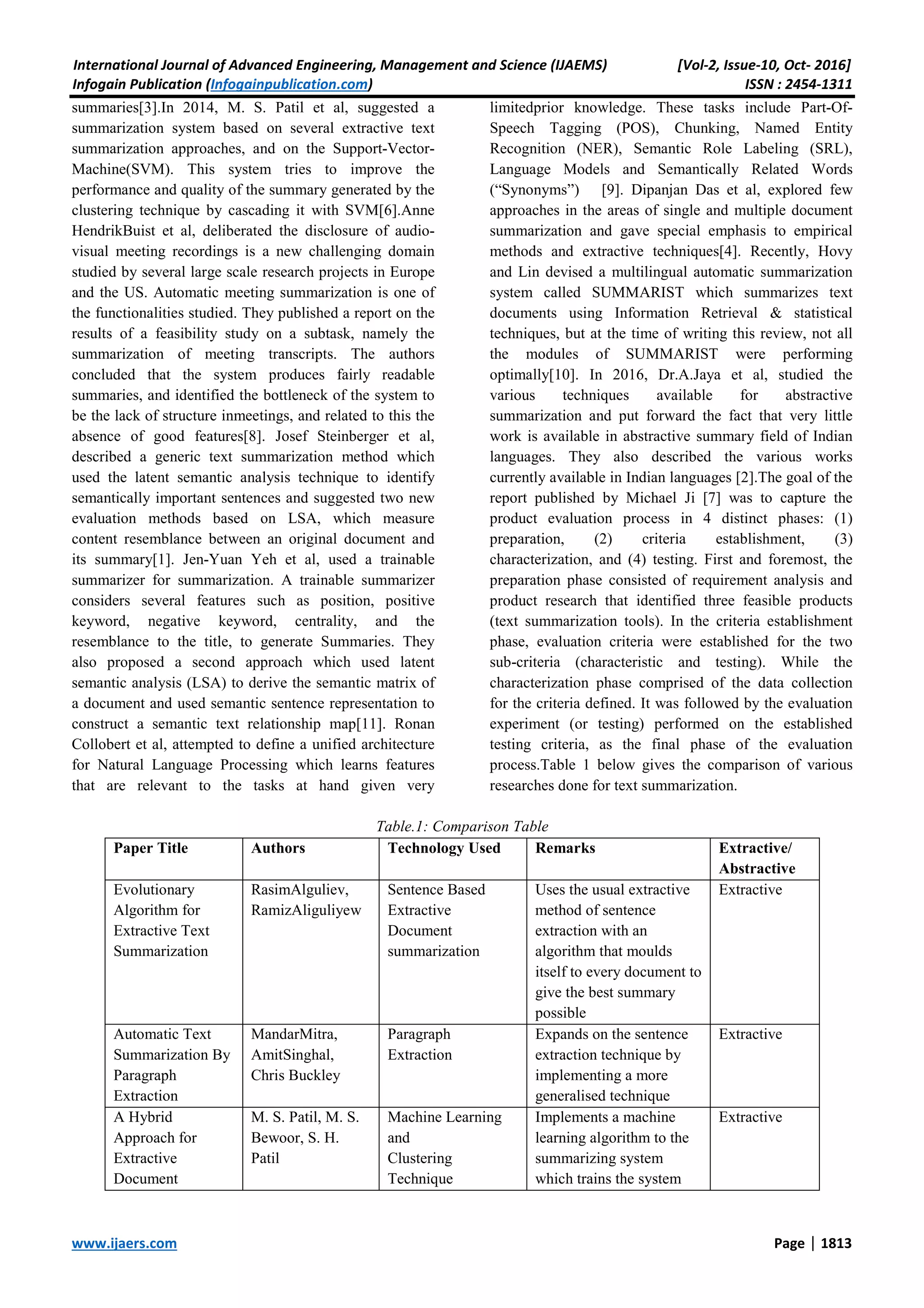 NLP Based Text Summarization Using Semantic Analysis | PDF