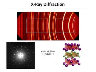 X-Ray Diffraction
Colin McElroy
11/09/2012
 
