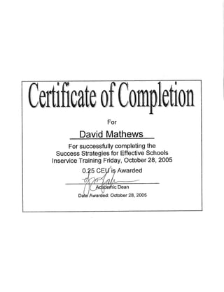CERTIFICATES-AWARDS2 - DAVID MATHEWS