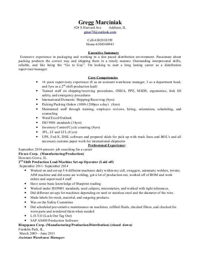 Distribution manager resume objective