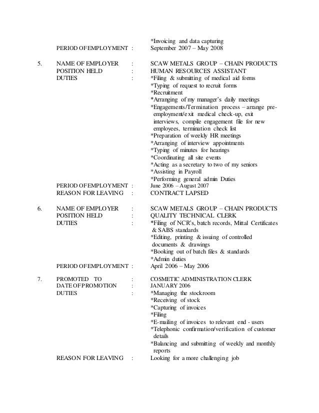 Curriculum vitae format image