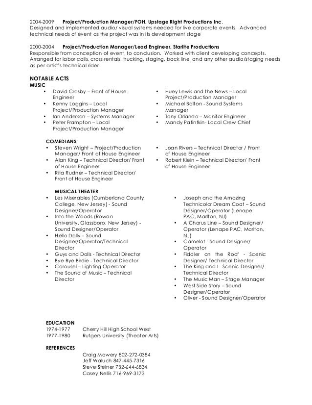front of house resume