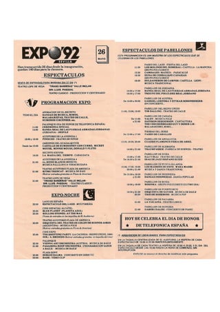 Programa del 26 de mayo de EXPO 92