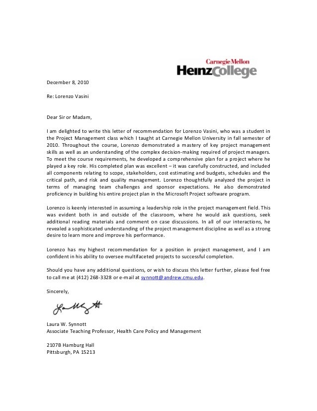 synnot recommendation letter 1 carnegie mellon letter of recommendation requirements