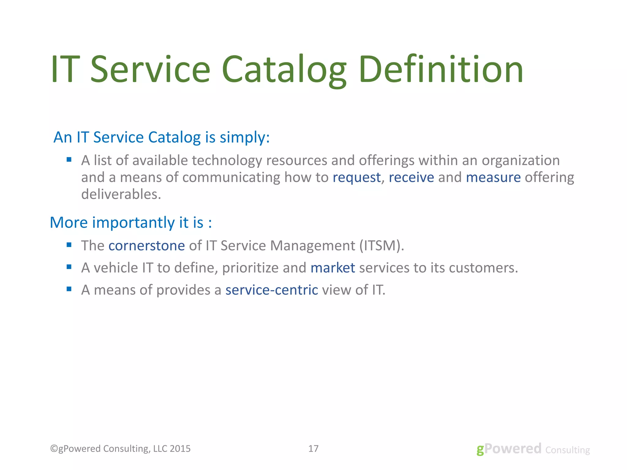 ITSM and Service Catalog Overview PPTX