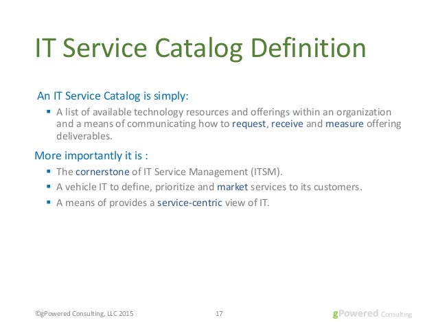 ITSM And Service Catalog Overview