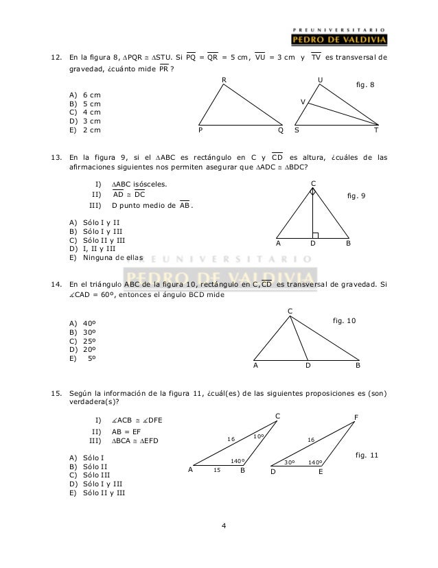 ejercicios de congruencia de triangulos