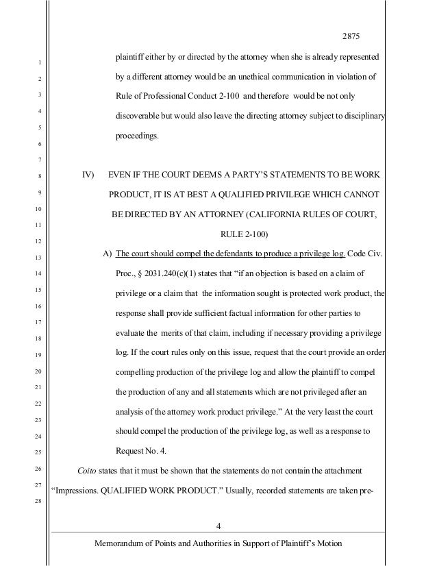 PLS 54 Memorandum of Points and Authorities