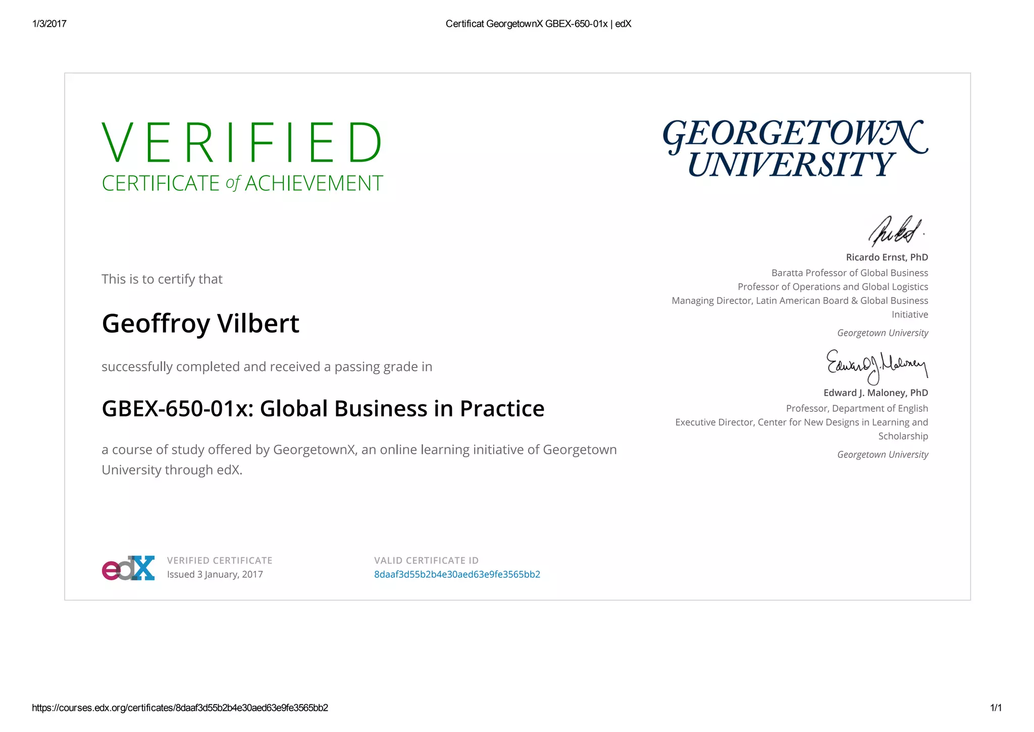 2017 Certificat GVI GBEX65001x _ edX PPT