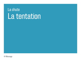 La chute
La tentation
Message