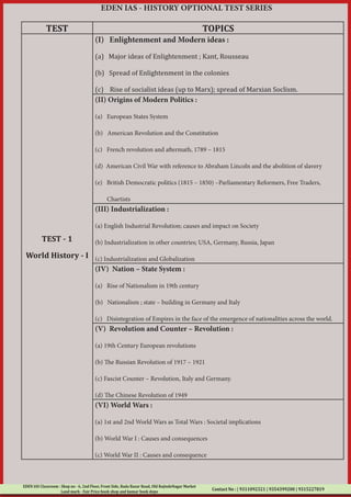 BEST HISTORY OPTIONAL TEST SERIES FOR UPSC | PDF