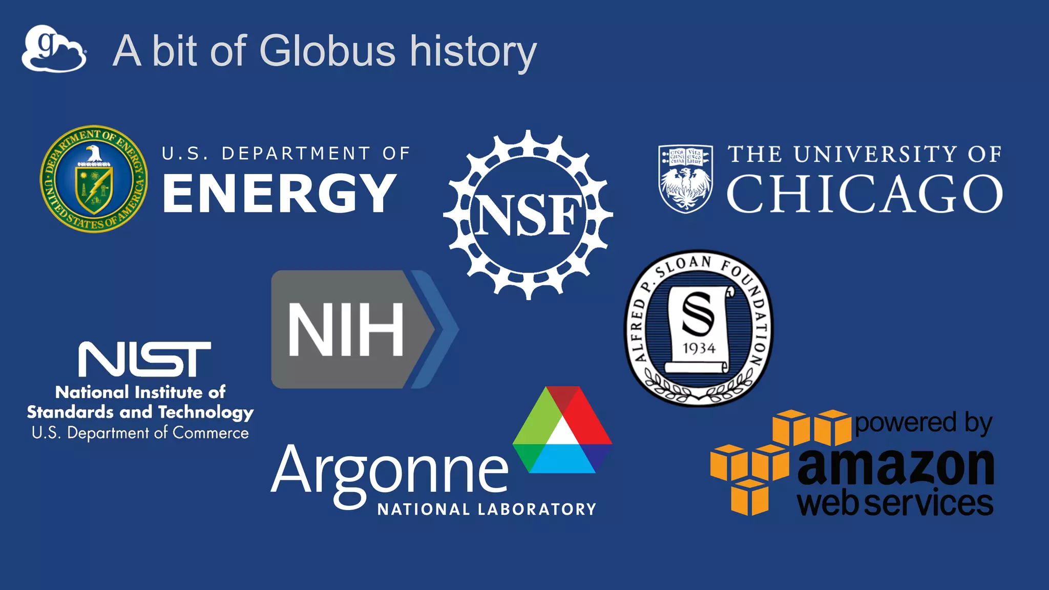 A bit of Globus history
U . S . D E P A R T M E N T O F
ENERGY
 