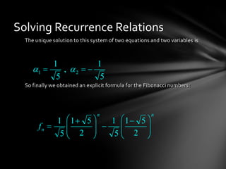 Recurrence Relation Math recurrence relations | PPTX