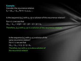 recurrence relations | PPTX
