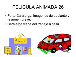 PELÍCULA ANIMADA 26 Parte Caralarga. Imágenes de adelanto y resumen breve. Caralarga viene del trabajo a casa.