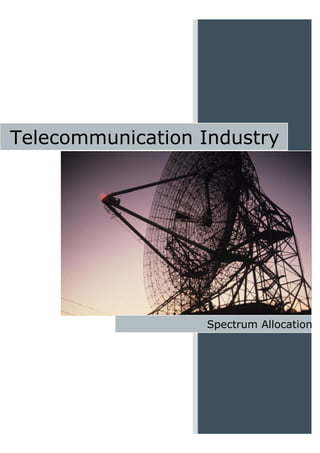 Telecommunication Industry




                   Spectrum Allocation
 