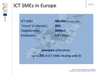 5/18
source: EC-JRC, 2007, Mapping the ICT in EU Regions
http://ipts.jrc.ec.europa.eu/publications/pub.cfm?id=1554
ICT SME...
