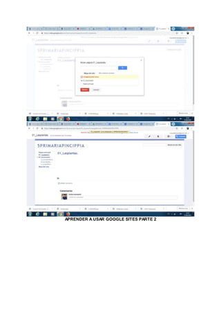 APRENDER A USAR GOOGLE SITES PARTE 2