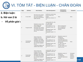 VI. TÓM TẮT - BIỆN LUẬN - CHẨN ĐOÁN
2. Biện luận:
b. Hở van 2 lá
- Về phân giai đoạn: (Theo ACC/AHA 2020)
 