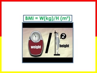 BMI = W(kg)/H (m²)
 