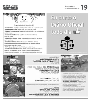 SEXTA-FEIRA
27 de novembro de 2015
19GUARUJÁ
Diário Oficial
 