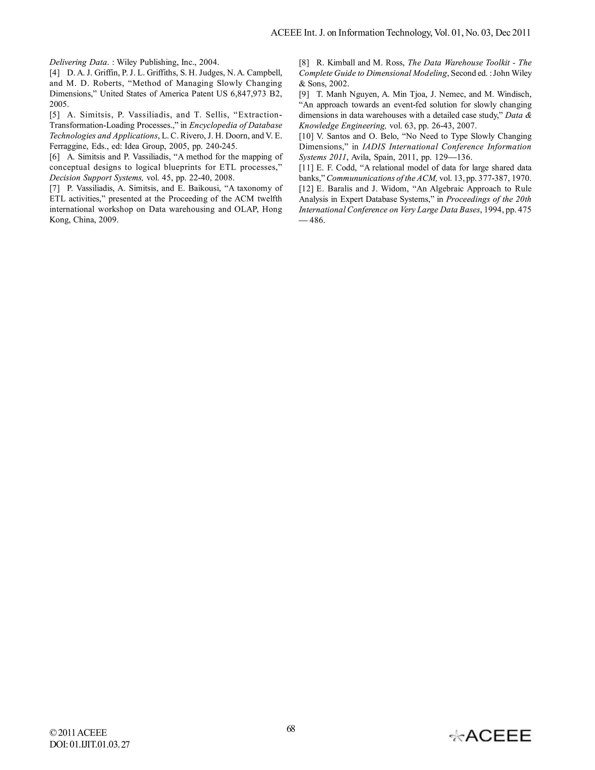 Slowly Changing Dimensions Specification a Relational Algebra Approach