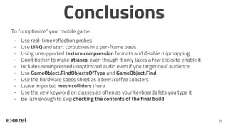 Unity optimization techniques applied in Catan Universe | PDF