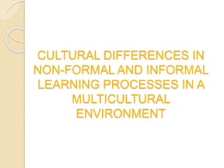 non formal education in a multicultural non formal education in a multicultural