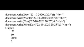 27. mathematical, date and time functions in VB Script | PPT