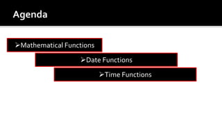 27. mathematical, date and time functions in VB Script | PPT