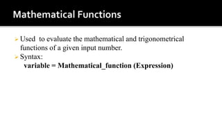 27. mathematical, date and time functions in VB Script | PPT